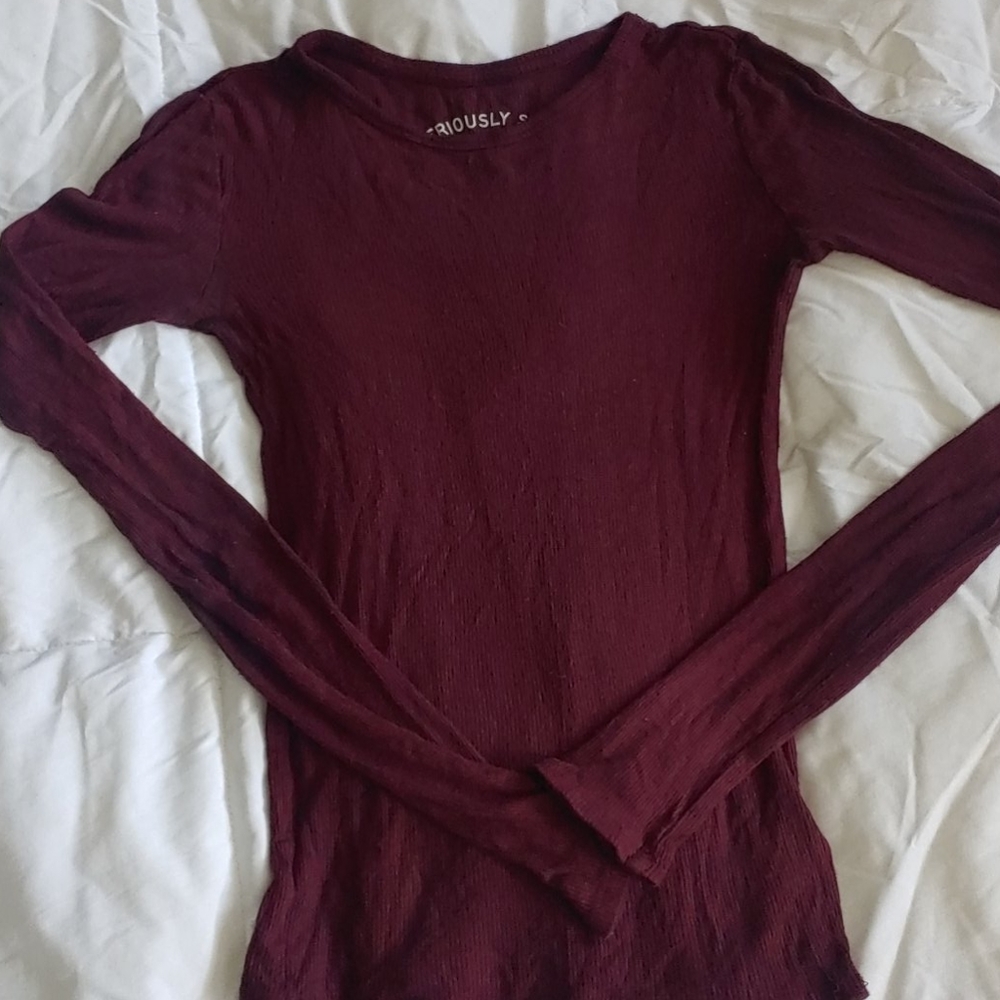 Burgundy long sleeve shirt